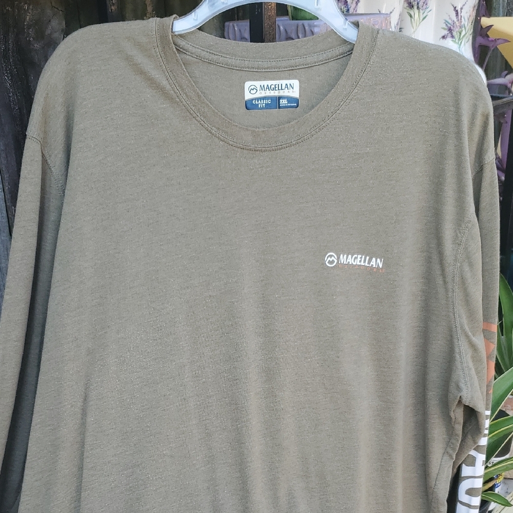 Magellan Outdoors Men's Khaki Long Sleeve Tee